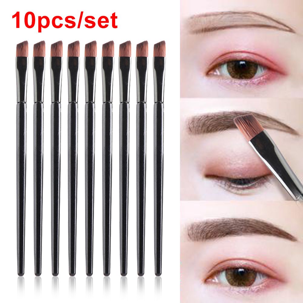 10pcs / Set Brush Alis / Eyeliner / Blending Profesional Untuk Makeup / Kosmetik Wanita