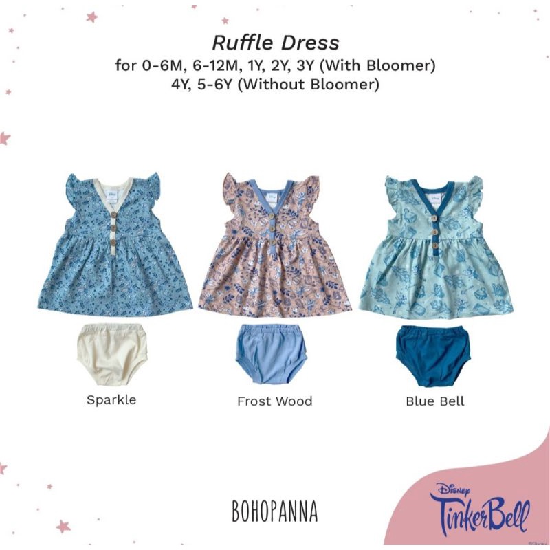 BOHOPANNA - Ruffle Dress Print Motif TinkerBell