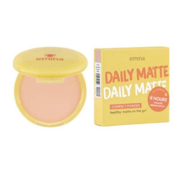 [BPOM] Emina Daily Compact Powder 11g 100%Ori Bedak Padat Light Natural Caramel Mocca Matte