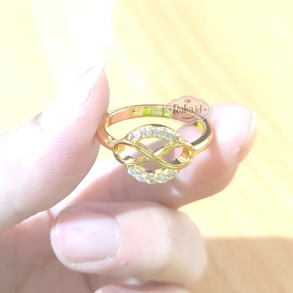 Cincin Wanita Cincin Dewasa Motif Infinity Bulat Gold Aksesoris Perhiasan Wanita 1007