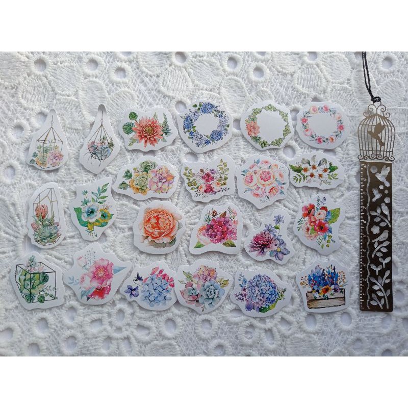 

Stiker Set BUNGA HIAS untuk Journal / Scrapbook / Diary / DIY