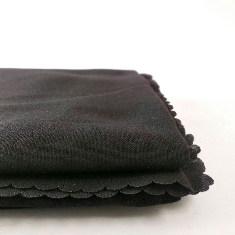 Jilbab segi empat polos bahan voal premium laser cut ukuran 120 x 120 BLACK