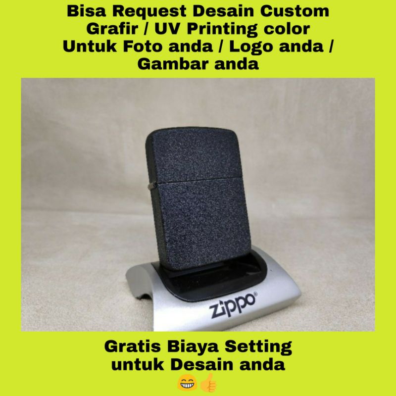 ZIPPO ORIGINAL REPLICA 1941 BLACK CRACLE GRATIS REQUEST CUSTOM GRAFIR