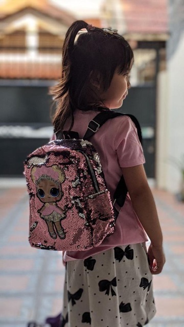 RANSEL ANAK LED SEQUIN USAP GANTI WARNA LAMPU KELAP KELIP RANSEL ANAK TK SD LUCU BANGET