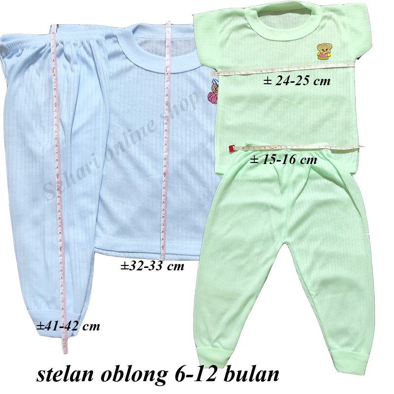 4 Stel - Baju pendek oblong celana panjang kaos buat 6 bulan- 12 bulan