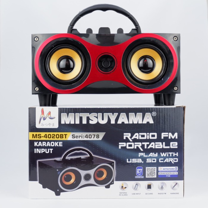 TERMURAH... Speaker Portabel Bluetooth Mitsuyama MS-4020 BT FM Radio USB Super | FMS