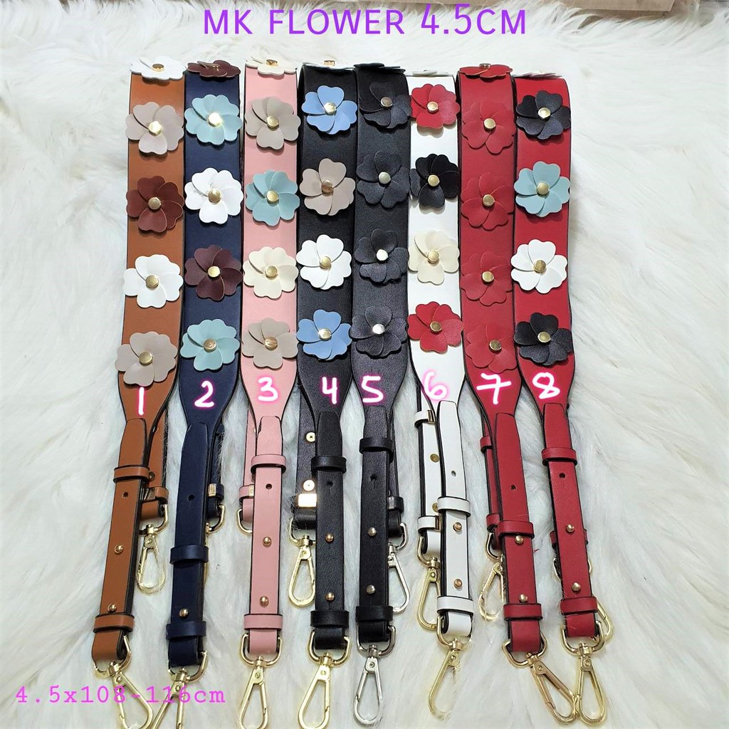 Bag Strap Adjustable MK bunga flower PU Leather Tali Tas Pendek strap tas