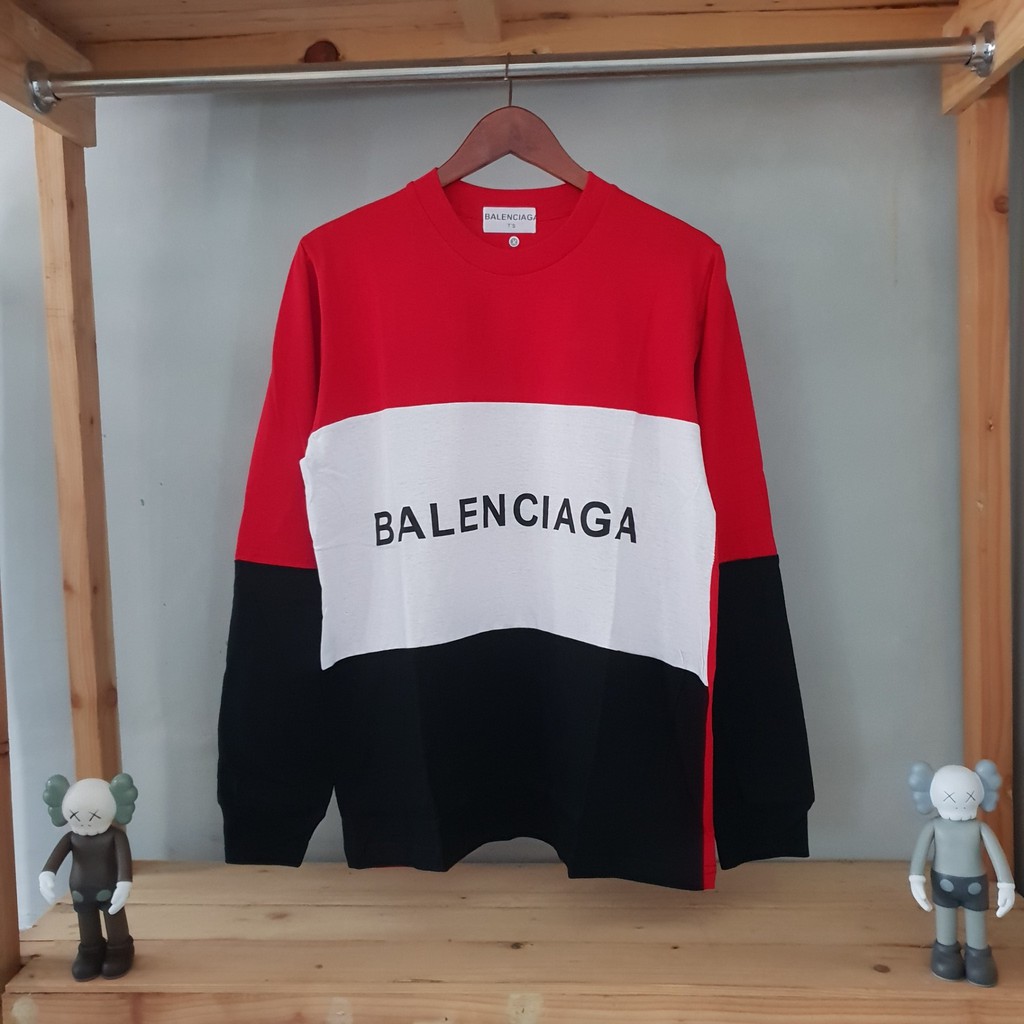 KAOS / TSHIRT / BAJU APLIKASI LENGAN PANJANG BALENCIAGA PREMIUM