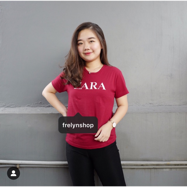  ZARA  MAROON BAJU  KAOS  TSHIRT TUMBLR TEE WANITA  Shopee 