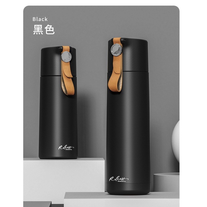 MOGYMOGY BTL007 Botol Minum Tumblr Termos Aestetik dengan Tali Tahan Panas Dingin Thermos Drinking Bottle