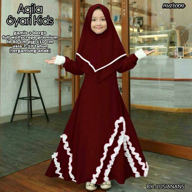 Aqila syari / baju anak / gamis anak / gamis / maxy / pakaian anak