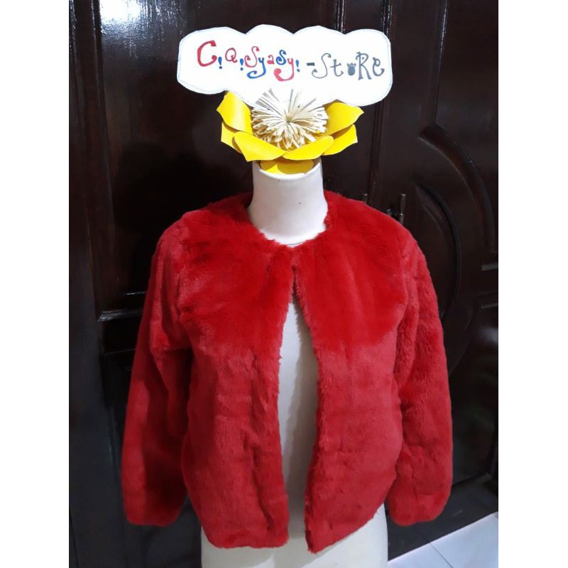 jaket bulu branded H&M original anak cewek / perempuan