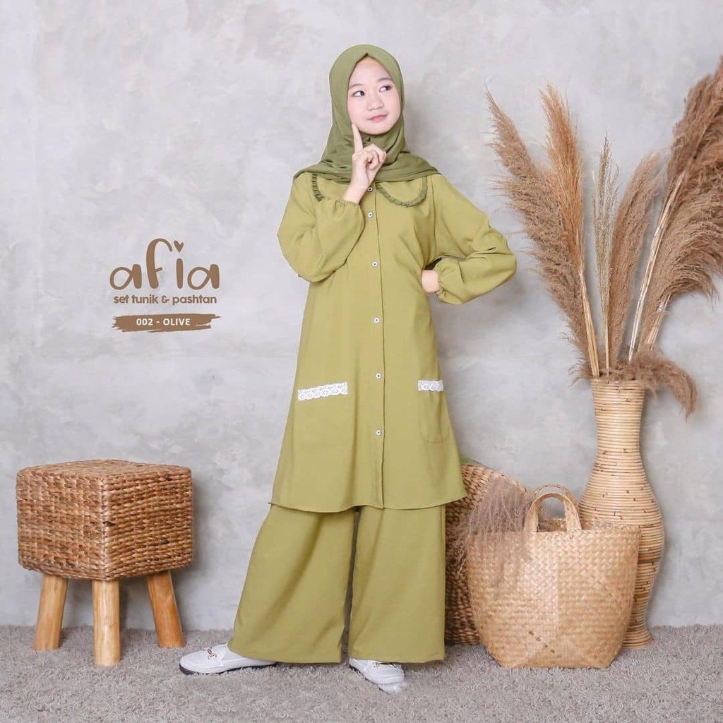 AFIA SET KIDS KF KATUN RAYON MIX WOLFICE 9_11 TAHUN LD 88 CM PB 80 CM PC 85 CM DAPAT ATASAN + CELANA + PASHTAN BAJU KIDS 2022