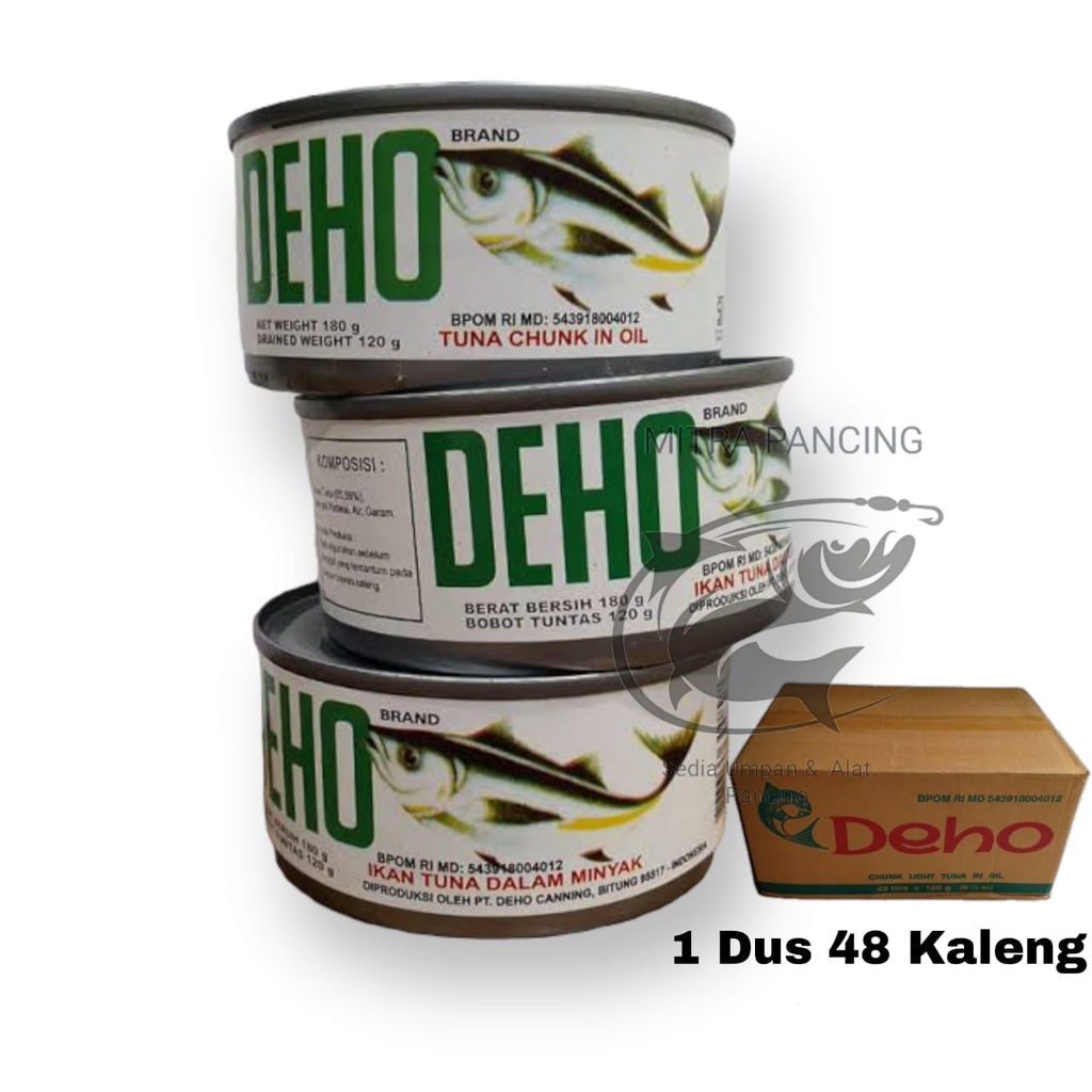 Deho Tuna in Oil - Umpan Ikan Deho Kemasan Kaleng Per Dus
