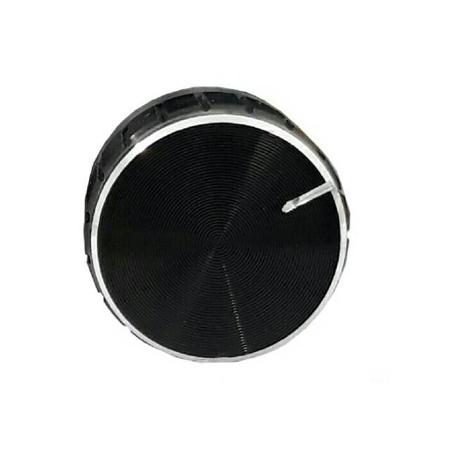Knop/knob potensio tone control HITAM lis SILVER 20mm .10pcs