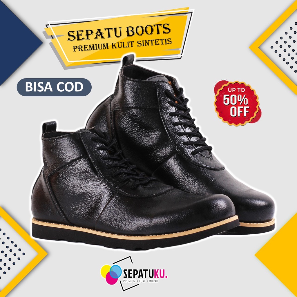 Sepatu boots safety pria Sepatu Safety Shoes Sepatu Kerja Kantor Pria Sepatu Kerja Lapangan ujung besi kulit murah Sepatu Cowok Keren Sepatu Casual Original 100% Spatu Pria Cowok Kulit Asli - Orion-3