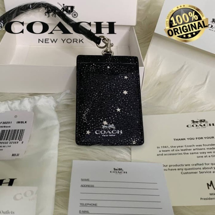 

Coach Id Lanyard Black New Star Night 100% Authentic! 011