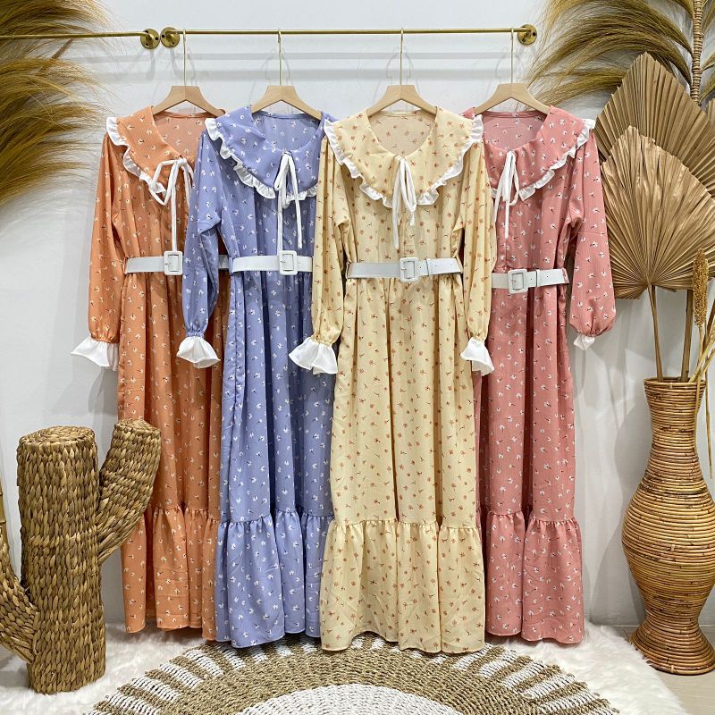 fulan maxi, gamis import premium, dress rompi bangkok, gamis bunga bkk, dress shabby chic