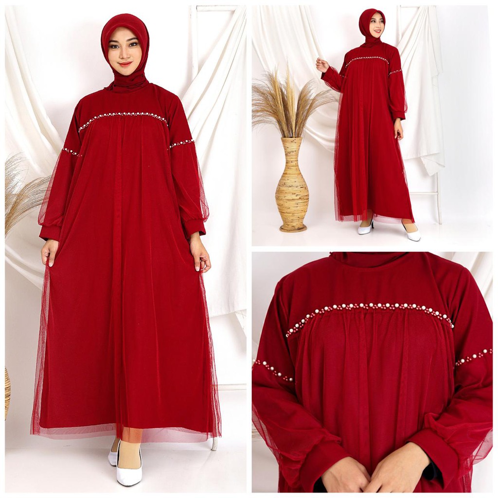 (REALPICT) ZOYA MAXY GAMIS TILE BISA JUMBO BIGSIZE MOSCREPE PAYET MUTIARA MEWAH MAXI DRESS MUSLIM