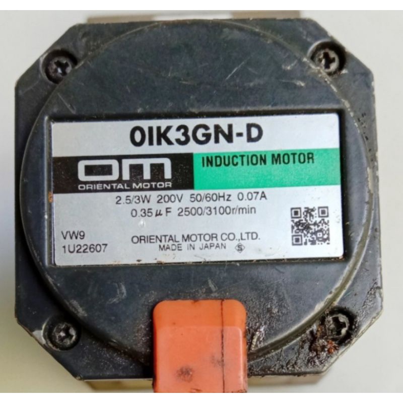 Oriental Motor AC 0IK3GN-D Induction Motor 2.5/3w 200v 50/60Hz 0.07A