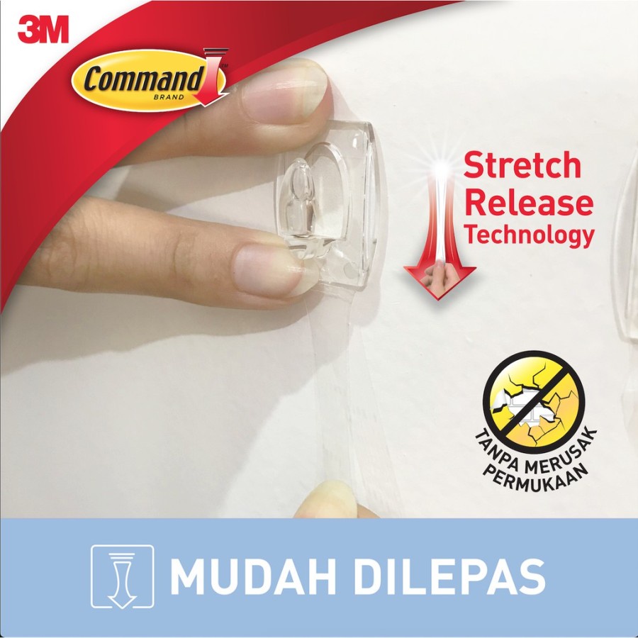 Command 3M Gantungan Serbaguna Mini Clear Hook Perekat Kuat 17006CLR