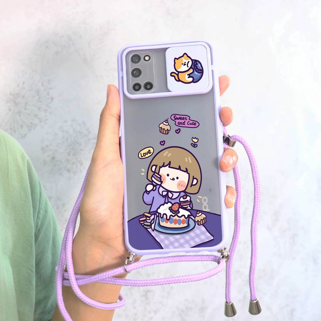 [KG01] Case Oppo A92/A52 - Softcase Slide Tali Sling - Case Hp Camera Geser Case Oppo A92/A52 - KG01