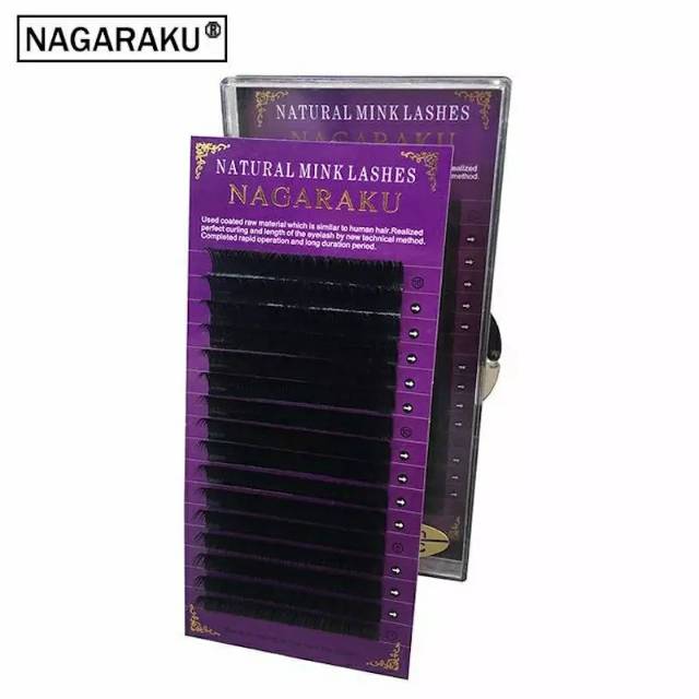 Nagaraku Eyelash Extension Single Size / 1 BOX 1 UKURAN PANJANG NAGARAKU C D