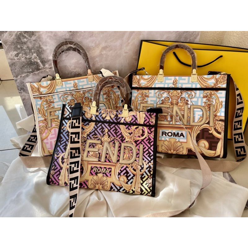 Fendi Tote Sunshine gagang keramik