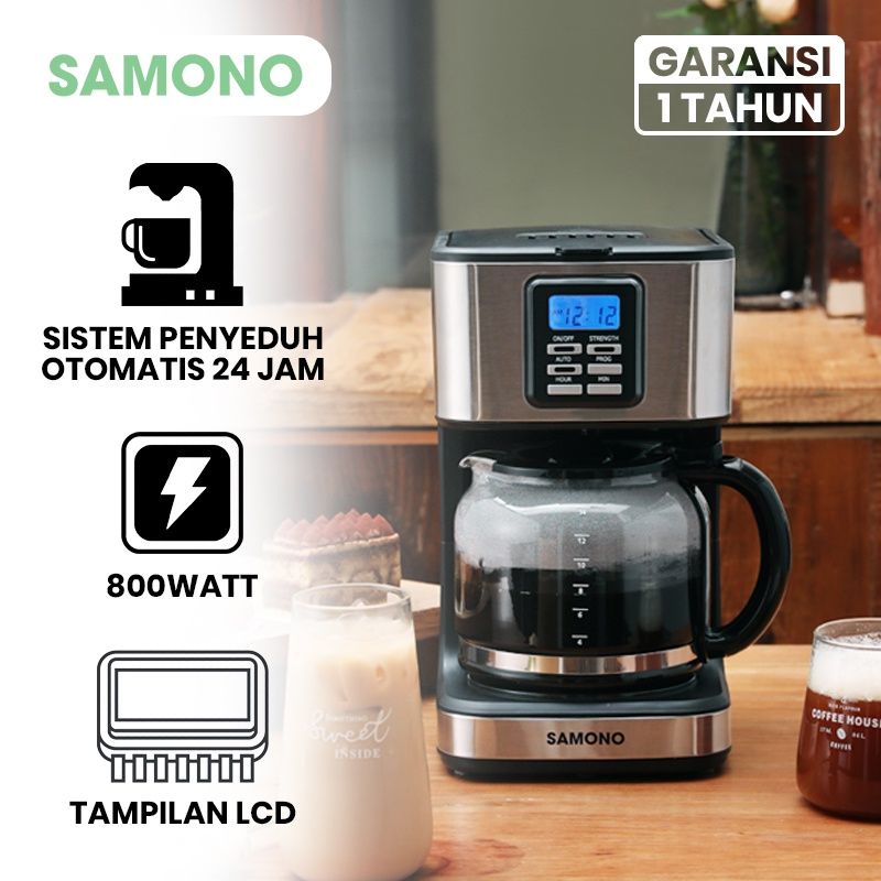 Samono Coffee Maker Mesin Pembuat Kopi Otomatis LCD Display