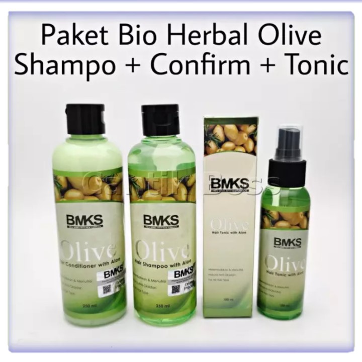 [COD] 3in1 Paket Penyubur Rambut dalam 1 Hari Shampo+Kondisioner+Tonic dengan Ekstrak Zaitun | BMKS