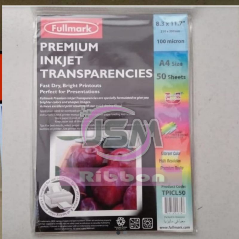 

Premium Inkjet Transparencies Merk Fullmark Untuk Fillm