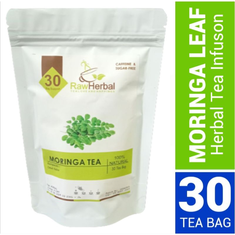 RAW TISANE Moringa Leaf Tea : Teh Celup Daun Kelor / Teh Daun Kelor All Varian Isi 30 Tea Bag