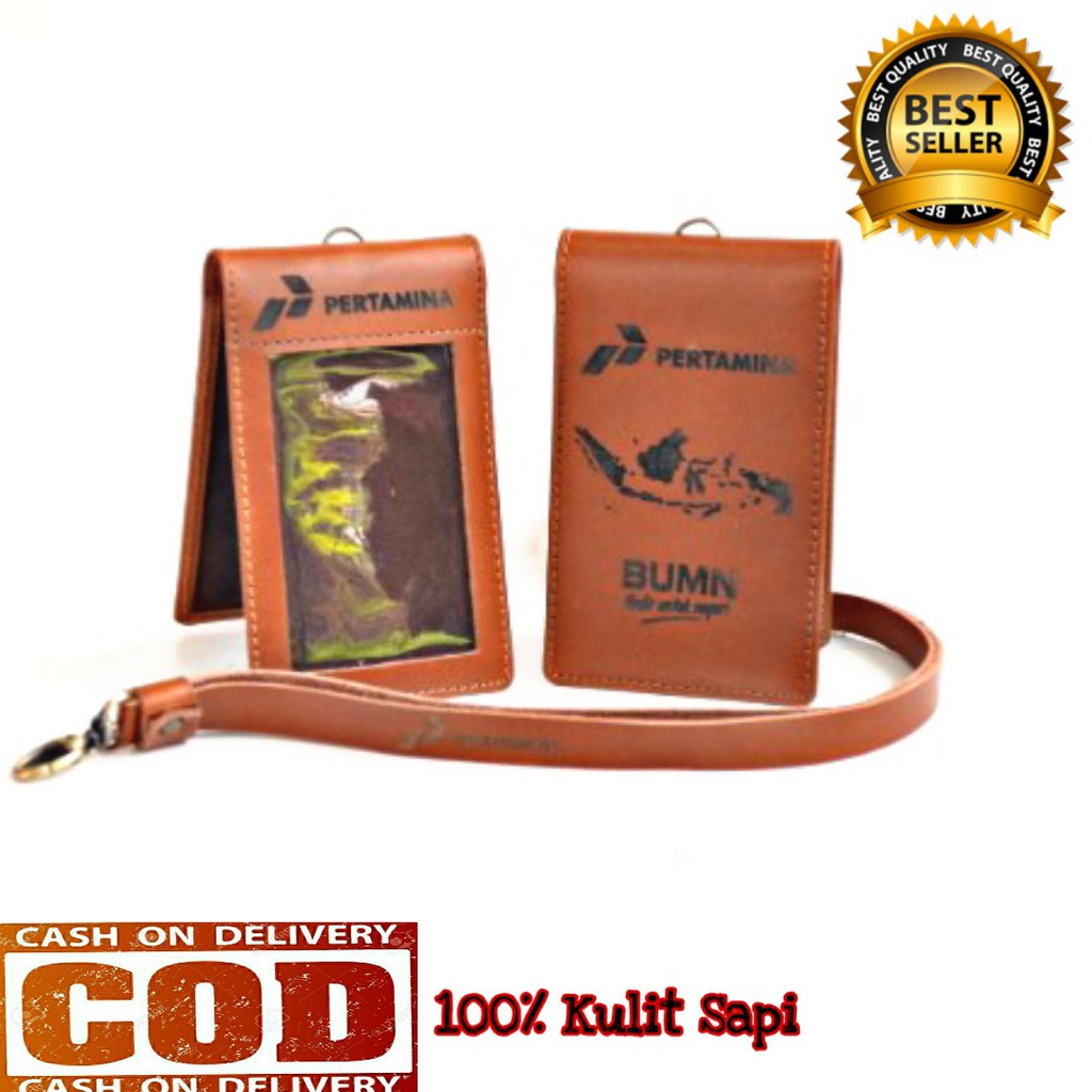 

ID Card / Name Tag Holder / Dompet Id Card 100% Kulit Asli PERTAMINA Warna Cokelat Model Lipat