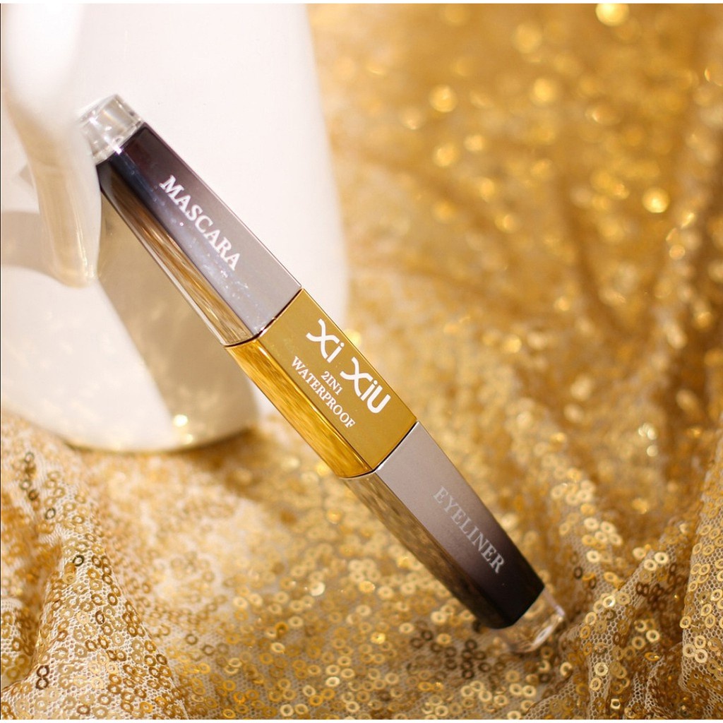 Xi Xiu Mascara Eyeliner Black - Xi Xiu Mascara Eyeliner Pen Waterproof / Winged Stamp Eyeliner / Mascara Eyeliner 2in1 Original BPOM