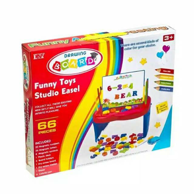 

Meja belajar meja lipat drawing board studio easel magnetic anak balita bayi white board