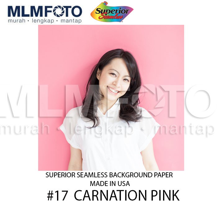 

(DISKON TERMURAH) 17 CarnationPink Superior Seamless Background Paper Latar 2.72 x 11 M