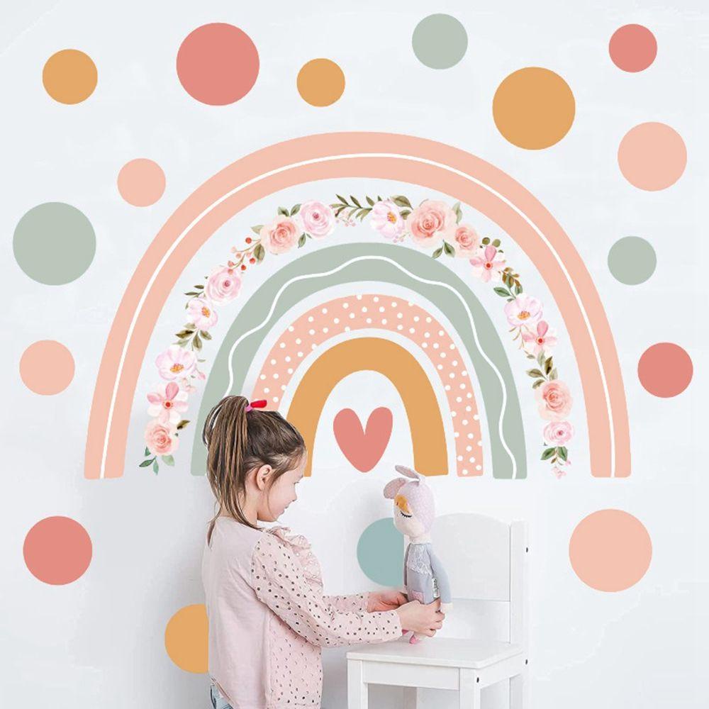 [Elegan] Stiker Dinding Berwarna Perekat Diri Kamar Anak Untuk Kamar Tidur Dekorasi Rumah Nursery Dekorasi Boho Dots Decals