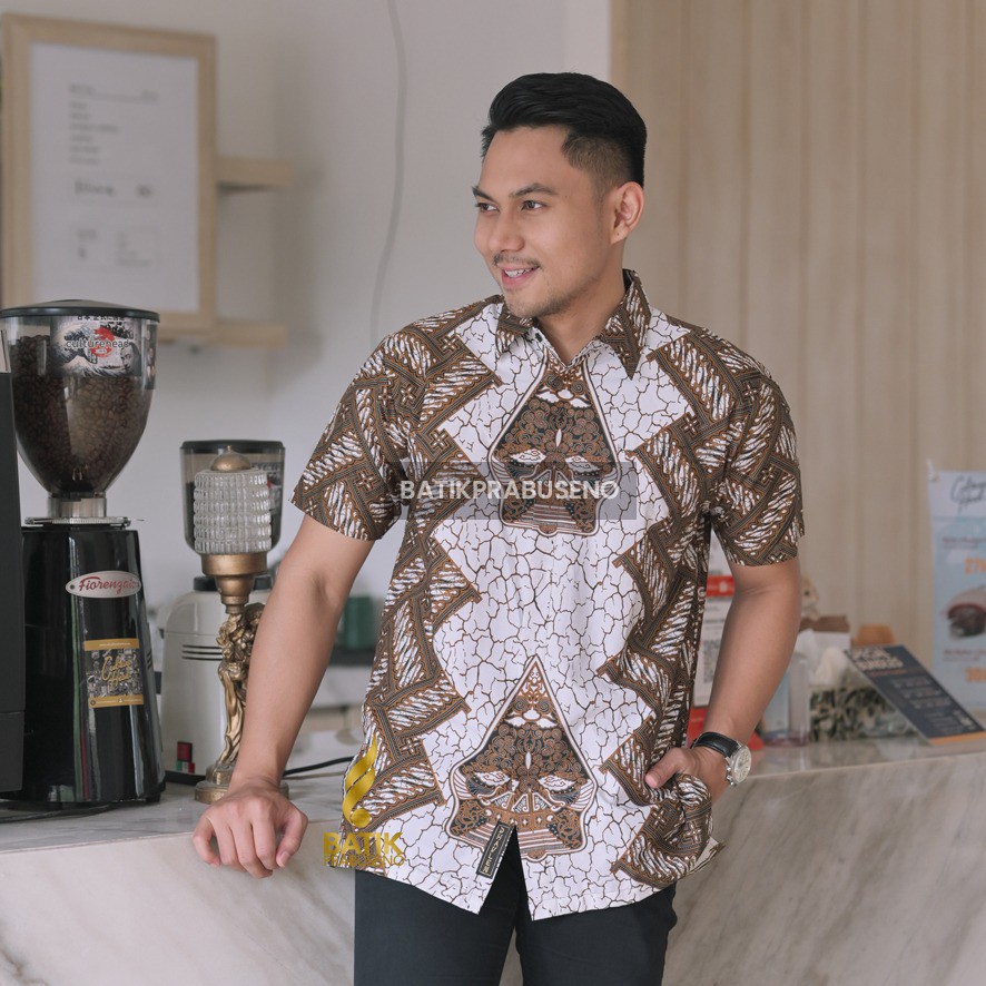 WAYANG PURA LENGAN PENDEK KEMEJA BATIK PRIA KAIN ATASAN COUPLE BAJU COWO COWOK JUMBO MODERN PREMIUM 