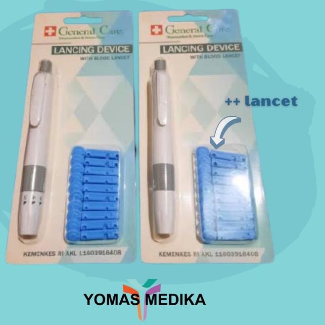 ♘ Pen Lancet Lancing Device Alat Tusuk Autoklick Tes Gula GCU Nesco Easytouch Easy Touch Autocheck ➣