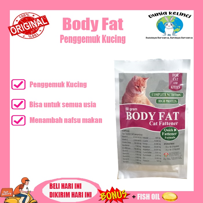 PENGGEMUK KUCING BODY FAT MENAMBAH NAFSU MAKAN CAT FATTENER