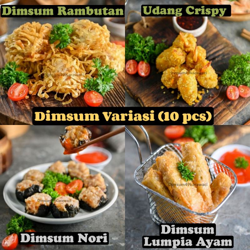 DIMSUM VARIASI (10 PCS) DIMSUM 49 KARAWACI HARGA PABRIK TERMURAH SEJABODETABEK, FROZEN FOOD HALAL.
