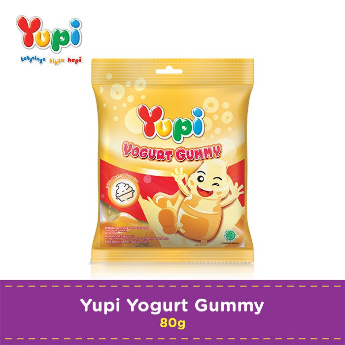 YUPI YOGHURT 80gr / YUPI YOGHURT / PERMEN YUPI / YUPI YOGURT GUMMY / YOGURT GUMMY