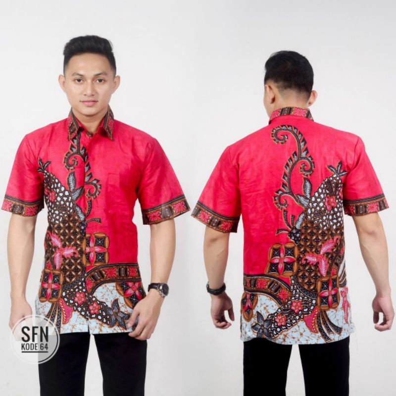 BATIK PRIA LENGAN PENDEK- ATASAN BATIK PRIA MODERN