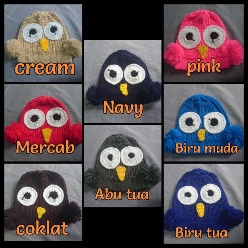 KUPLUK BAYI / KUPLUK OWL / KUPLUK ANAK / KUPLUK BORDIR / KUPLUK RAJUT / KUPLUK NAMA/ TOPI NAMA