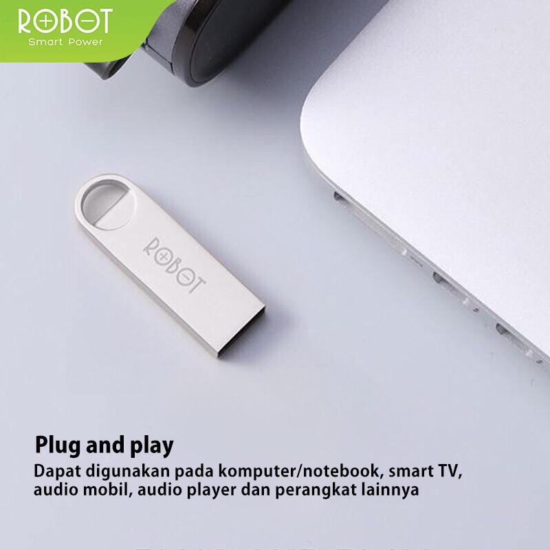 RO BOT RF 4GB,8GB,16GB,32GB Silver Flashdisk Flash Drive USB High Transmission - Garansi 1 Tahun