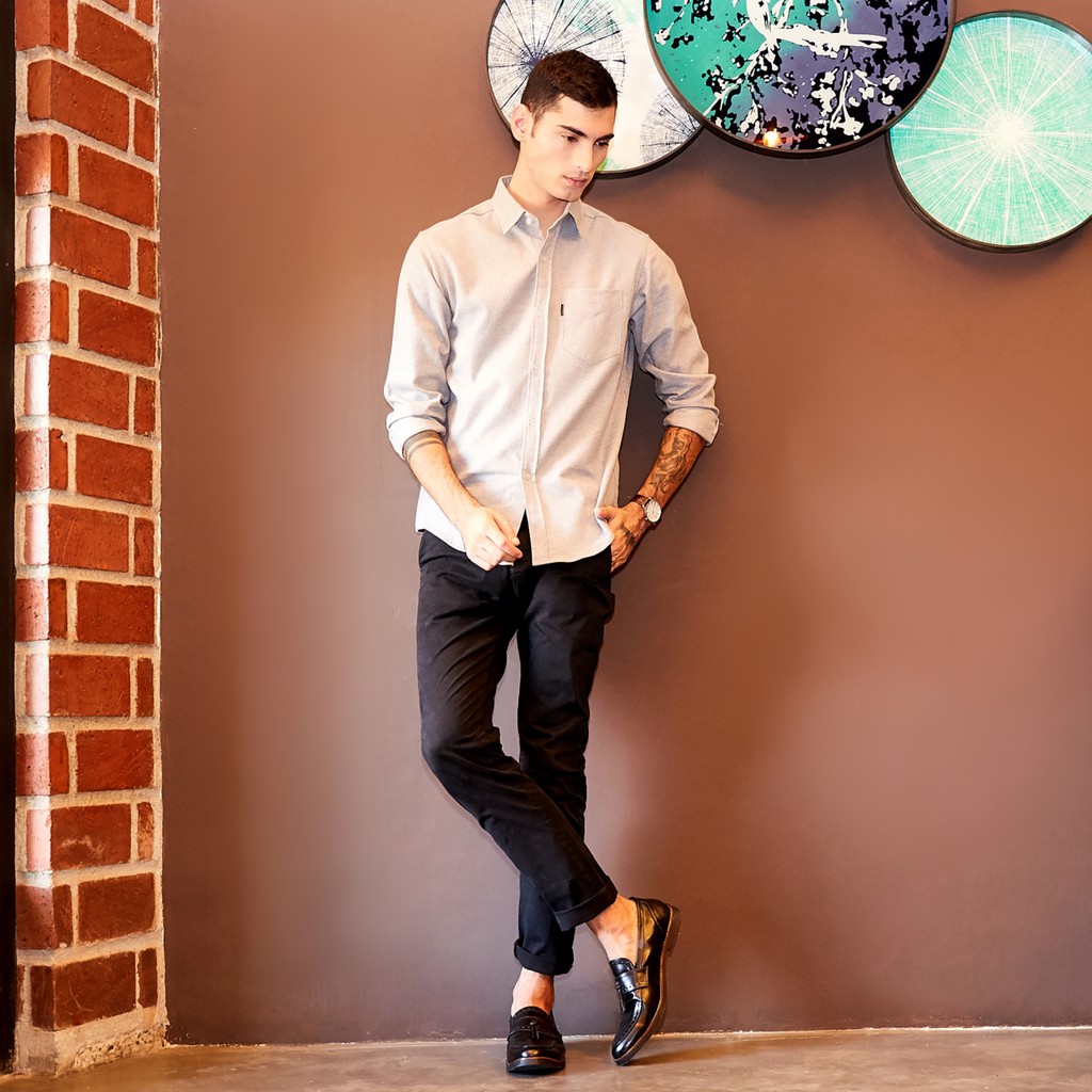 Pietra Black | Sepatu Hitam Tanpa Tali Loafers Pria Casual Kerja Formal Kantor Laki | Giant x FORIND