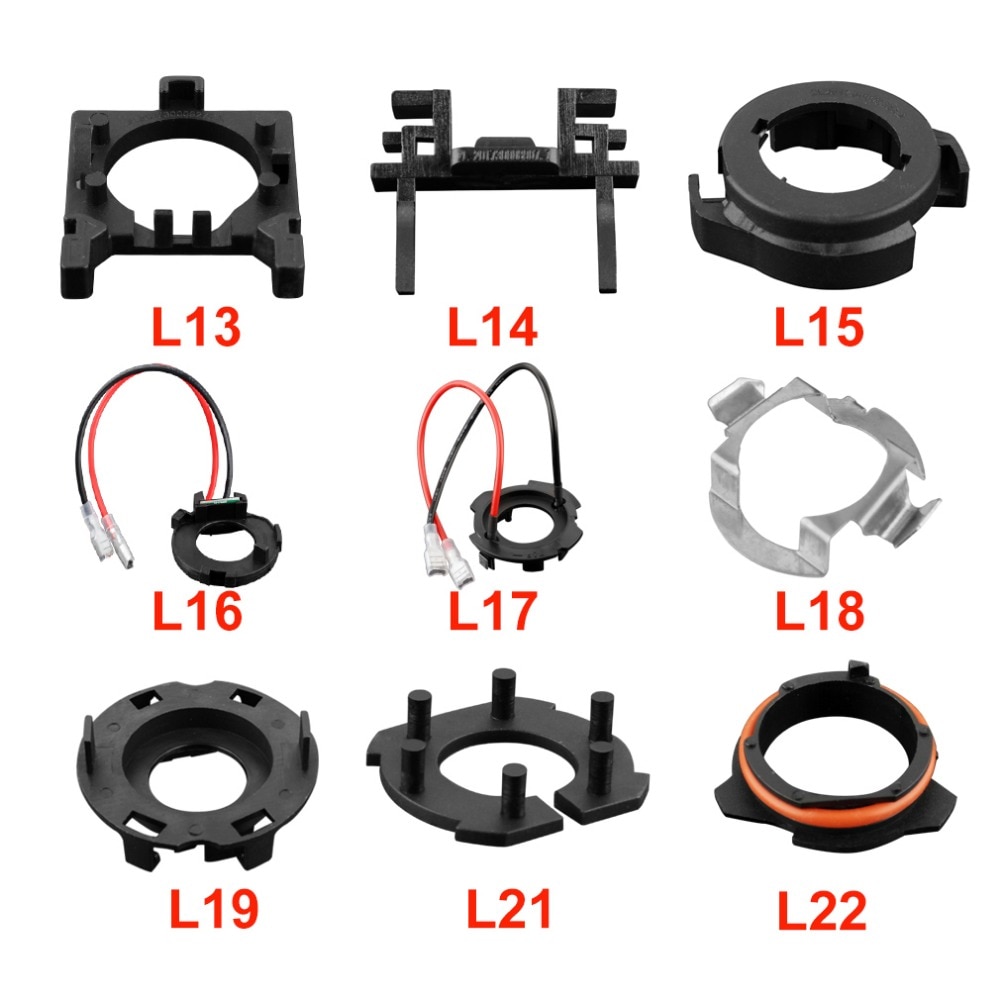 2Pcs H7 Lampu Depan LED Bohlam Adaptor Pemegang H1 Basis Mobil Soket Retainer untuk Ford Golf MK7 BMW 5/Z Series Audi A3 Mazda 3/5/6 Opel