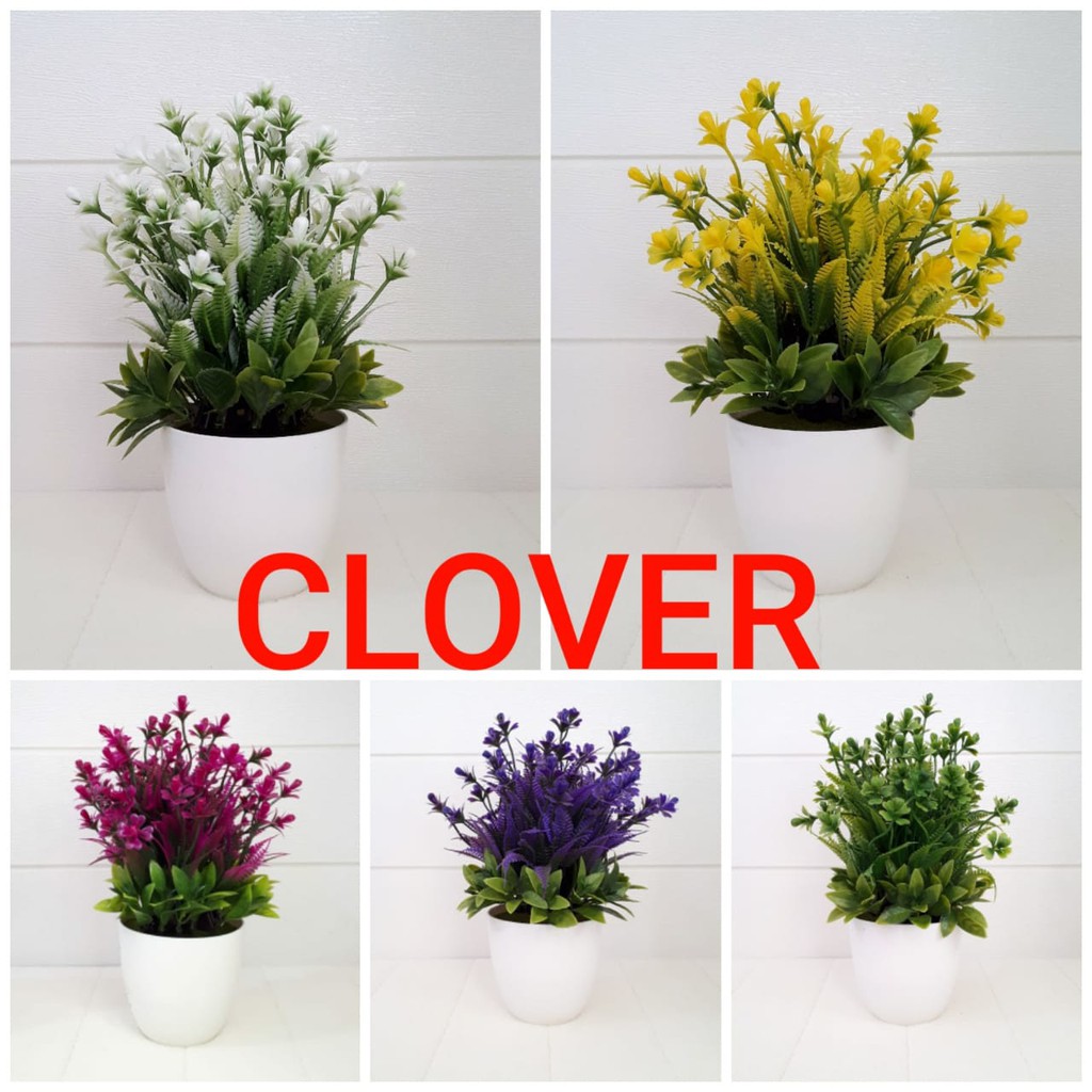  Bunga  clover pajangan tanaman artifisial 1kilo muat 10pcs 