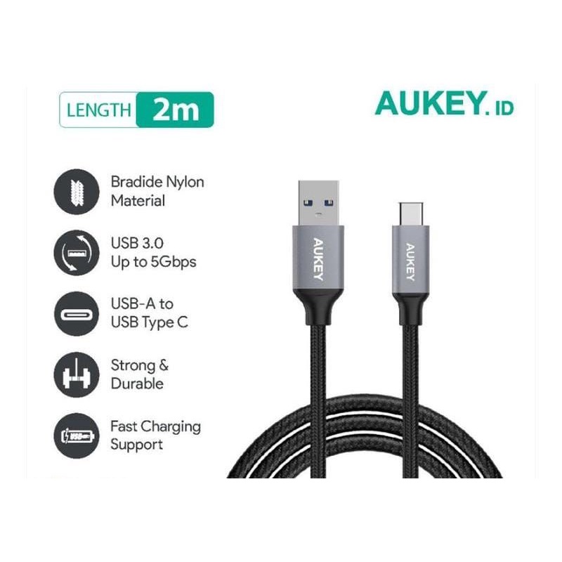 Kabel Charger Aukey Type C CB-CD3 2M