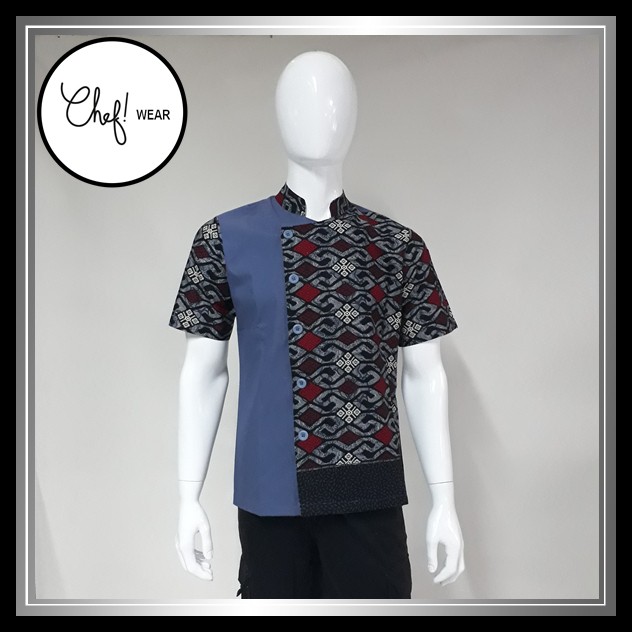 Chef Wear Baju Koki SS Komb Batik L